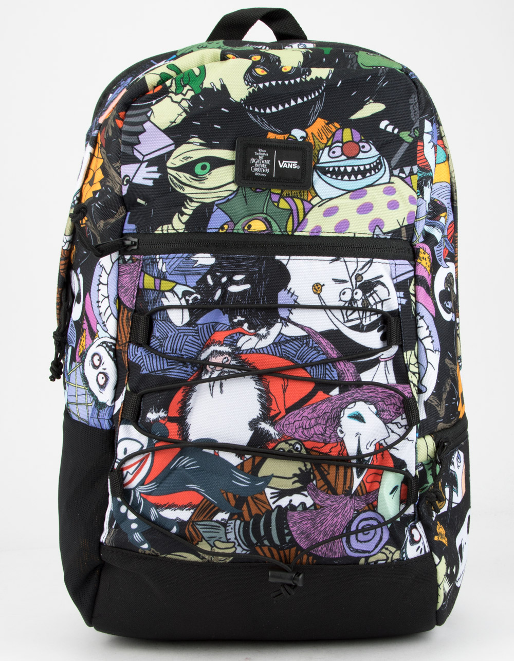 Jack Skellington, Sally, Oogie Boogie, Zero, and all the residents of Halloween Town on the Snag Plus backpack.